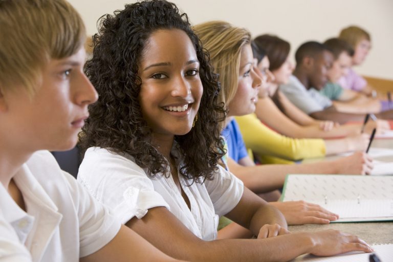 College students in a university lecture